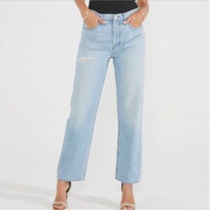 Light Wash Women’s Straight-Leg Jeans